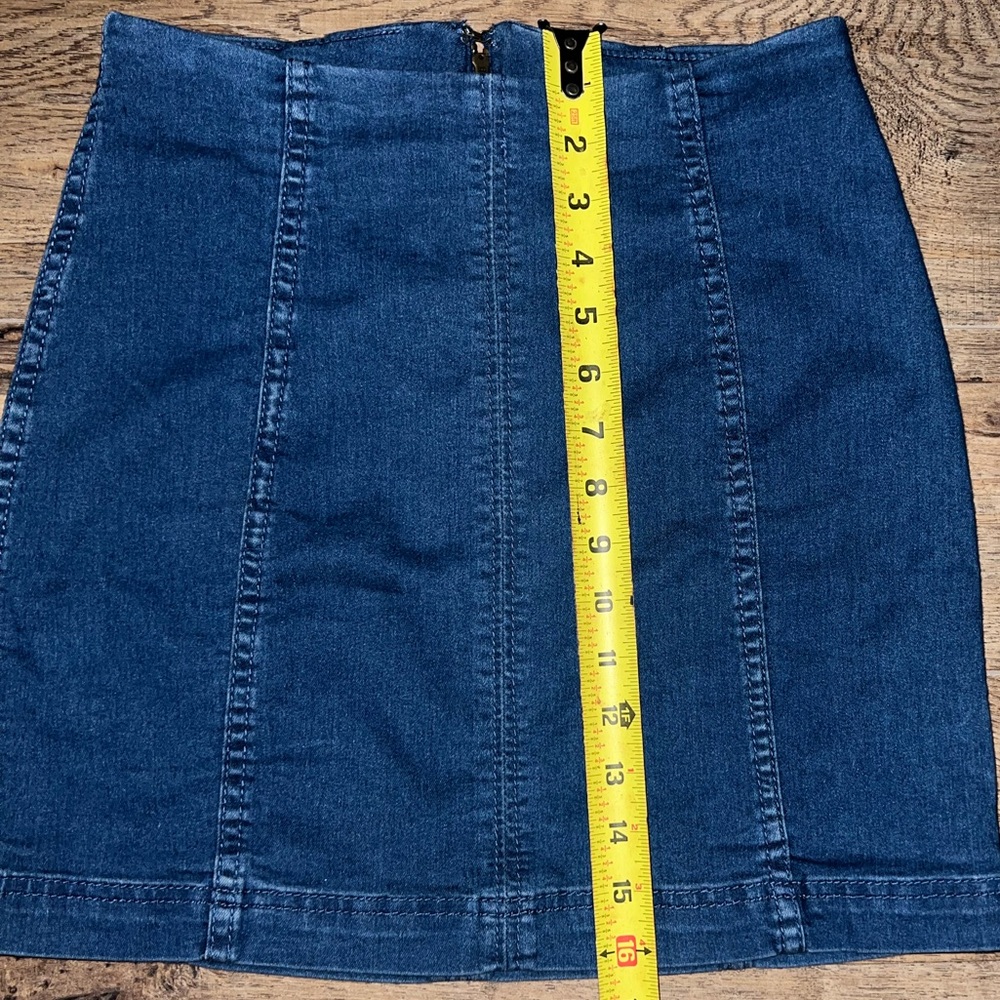 Free People Modern Femme Blue Denim Skirt - Picture 7 of 12